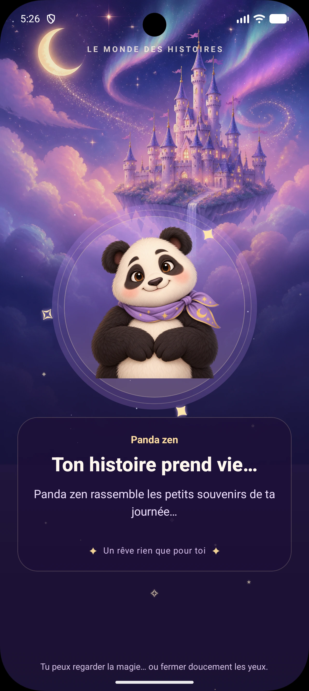 Le panda accompagne la création de l’histoire